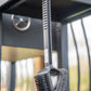 Warm or Hot Clean to 350°F, 3-in-1 SuperSize Black BBQ Grill Brush with Scrubber & Scraper (No Harmful Wire Bristles)